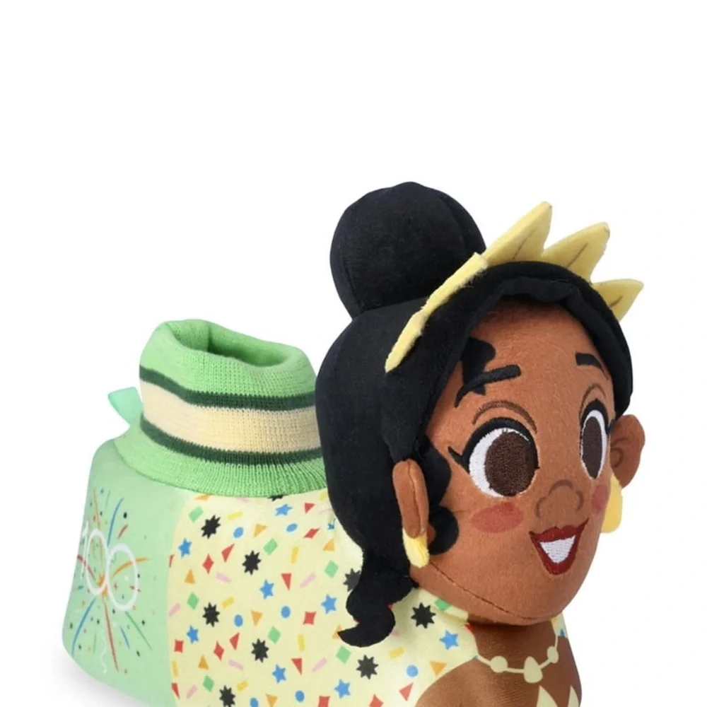 Disney Tiana Plush Slipper for Kids - Green and Yellow